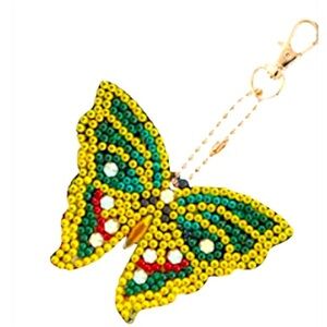 👀4/$25 DIY Diamond Painting Butterfly Keychain/Purse Charm Kit Complete
